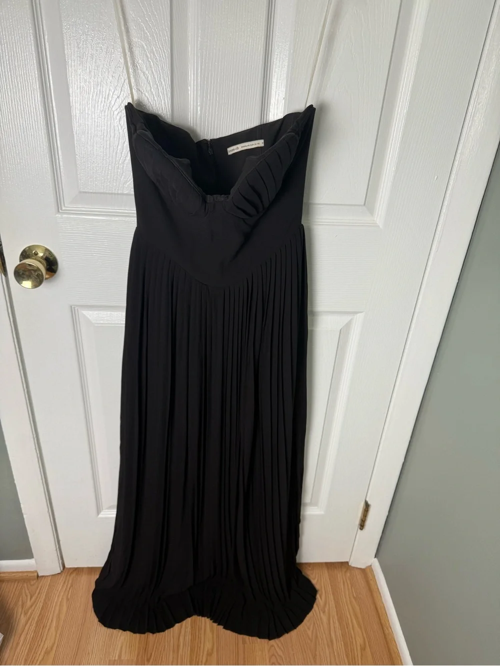 House of CB Marcella Black Georgette Pleated Maxi Dress M - Picture 2 of 10